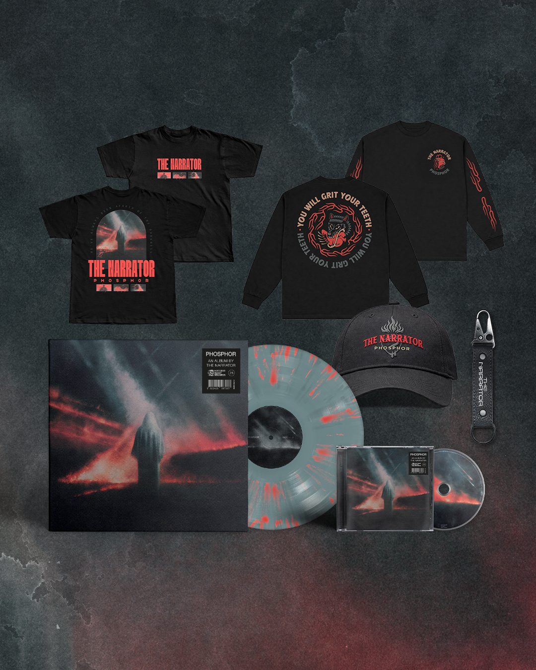 Phosphor complete bundle — shirts, longsleeve, vinyl, CD, cap and keychain
