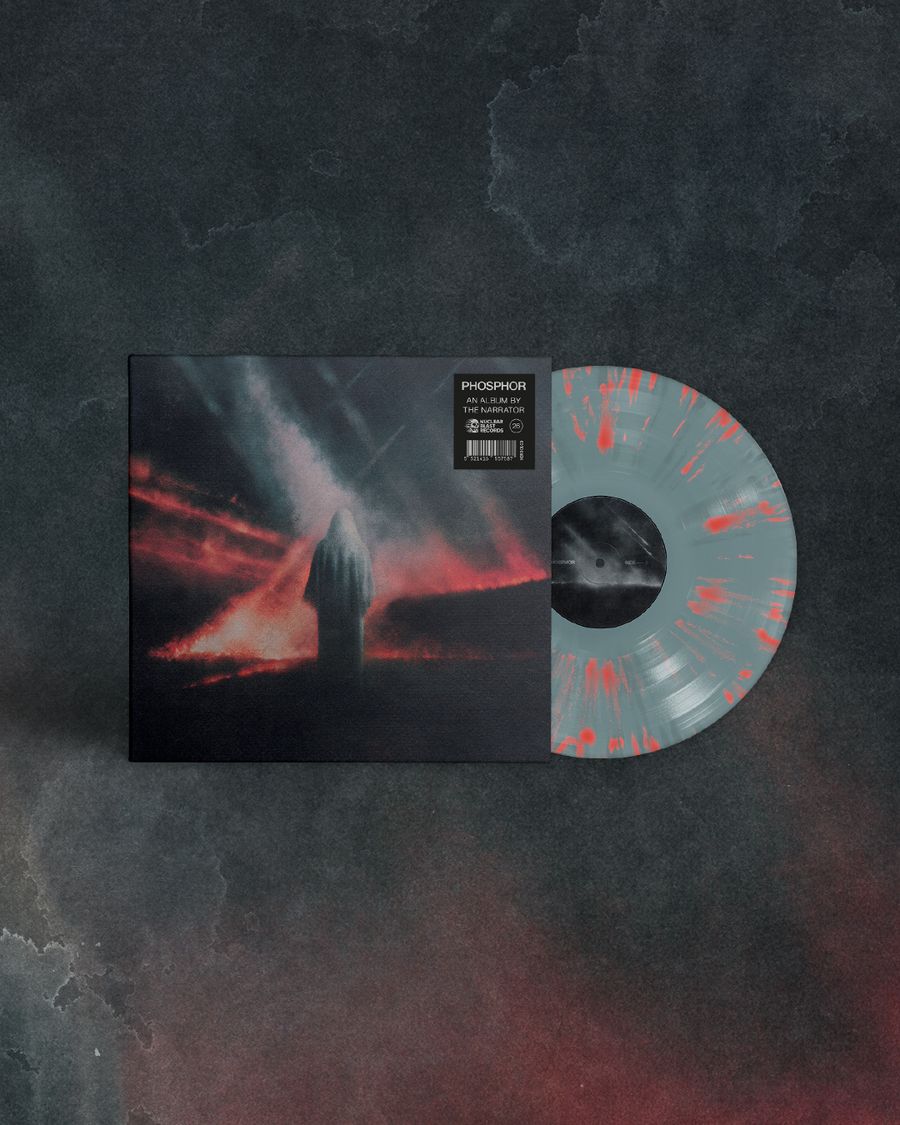 Phosphor vinyl LP, grey-red splatter